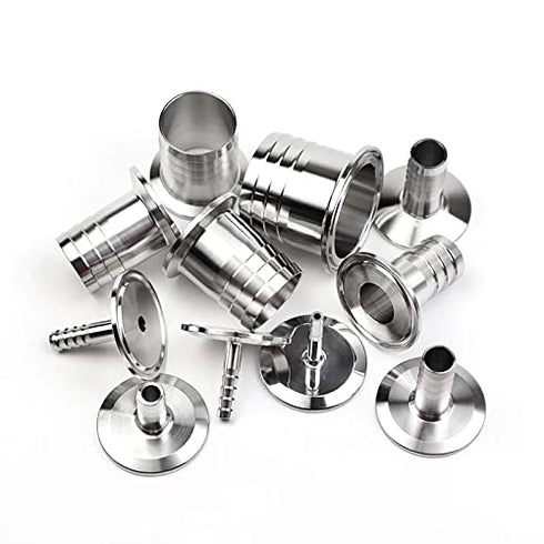 Beduan 1.5" Tri Clamp to 1/4" Barb Fitting - Stainless Sanitary Home Brew Adapter (Ferrule OD 50.5mm)