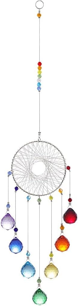 Colorful Crystals Sun Catcher Hanging Suncatchers Chandelier Lamps Light Pendant Prisms Hanging Ornament for Home