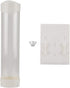Paper Plastic Cup Dispenser for 60-80 Cups - One Touch Button Holder (White)