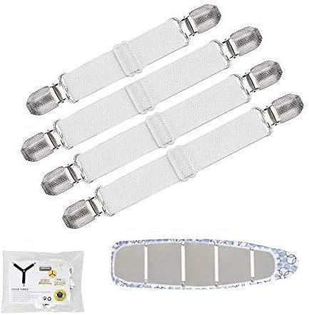 Goodtimes Adjustable Ironing Board Cover Clips, Mini Suspenders Fasteners to Keep Cover Flat and Secure
