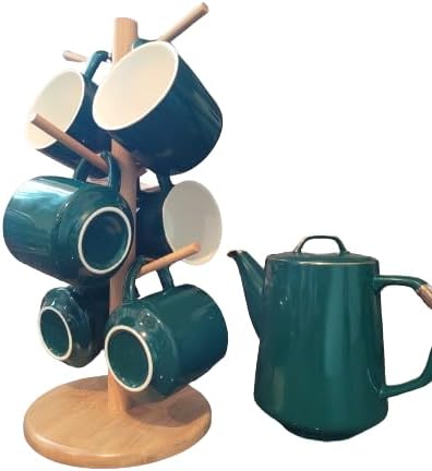 Coffee Cup Mug Holder Stand with Thick Base, 6 Hooks Mug Tree for Kitchen Countertop & Coffee Bar Organizer
