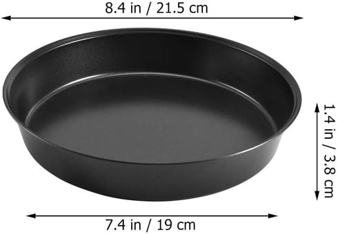 Homoyoyo 8 Inch Non-Stick Round Cake Pan Carbon Steel Pizza Pan Black Nonstick Baking Pan Layer Cake Pan for Home Kitchen Bakeware Bread Handmade by Homoyoyo