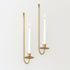 Wall Candle Holders Set of 2 Handcrafted Wrought Iron Sconces with Gold