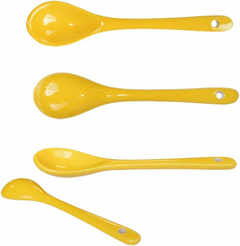 12 Color Porcelain Egg Spoons Ceramic Spoons 5 inch Coffee Dessert Yogurt Tea Milky Tea