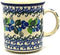 Polish Pottery Mug, Straight Sided, Blue Berries