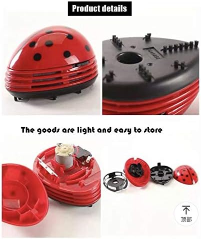 Mini Portable Handheld Cordless Tabletop Crumb Sweeper, Desktop Dust Vacuum Cleaner (Red)