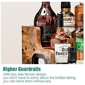 3 Countertop KLM Liquor Bottle Display Shelf, Coffee Syrup Rack Organizer, Step Liquor Wine Rack, mini bar,liquor