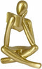 1 Pack Right Facing Gold Reading Women Statue, Thinker Sculptures Resin Abstract