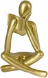 1 Pack Right Facing Gold Reading Women Statue, Thinker Sculptures Resin Abstract