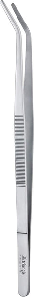 triangle Chef’s and Barbecue Tweezers, 13.8 in. (35 cm), Stainless Steel Culinary Tweezers for Grilling, Dishwasher Safe