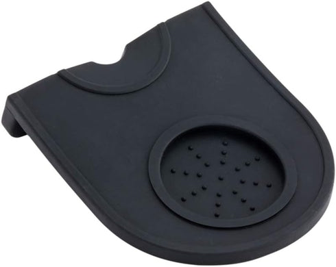 Restaurantware Restpresso 5.3 x 4.75 Inch Tamping Mat 1 Anti-Slip Espresso Mat - With Tamper Holder & Portafilter Slot For Barista Home Kitchen Office Or Bar Black Silicone Coffee Tamper Mat