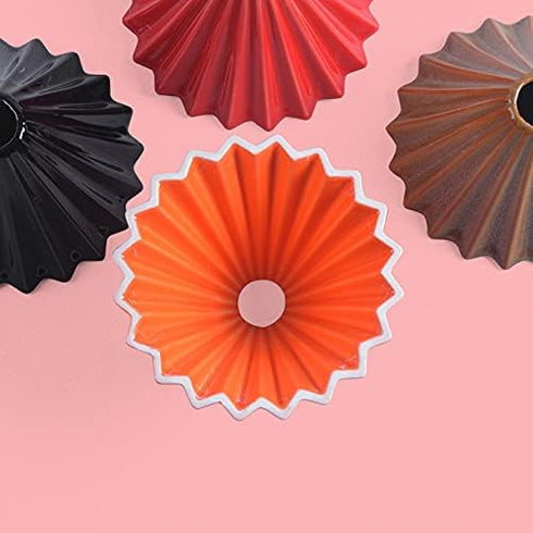 Origami Filter Cup, Non-Electric Pour Over Coffee Dripper, Ceramic Pour Over Coffee Maker, Easy Manual Brew Maker,