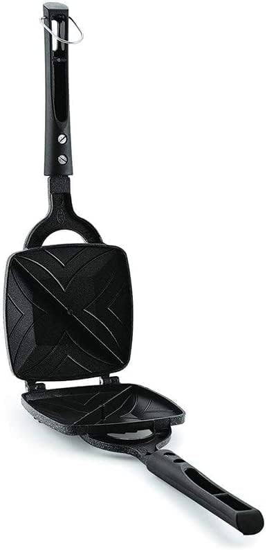 Non-Stick Iron Coating 2 Side Gas Sandwich Toaster Snack/Sandwich Griller/Maker (Black)