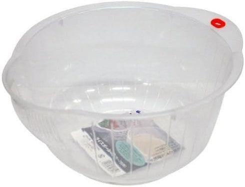 Inomata 0800 Acrylic Wash Bowl, 8-Inch, Clear for Japanese Vegetable Fruit Rice