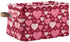 Happy Valentine's Day Storage Basket, Fabric Kitchen Bins in Pink Purple Love Heart, Foldable Organizer Bag, 16×12×8