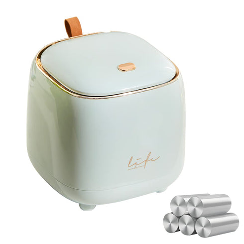 WDPUCHU Mini Countertop Trash Can with 5 Rolls of Trash Bags, Waste Can