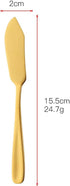 Stainless Steel Cheese Dessert Knives, Set of 6, Breakfast Butter Knife, Slicer Sandwich Spreader (Gold)