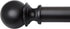 Curtain Rods for Windows 48 to 84, 1 Inch Black Heavy Duty Drapery Rod Set with Adjustable Ball Finials