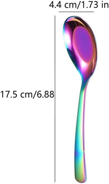 5 PCS Soup Spoon,Stainless Steel Spoon, Mirror Finish Spoons,Kitchen Serving Spoons,Dessert Spoon,Coffee spoon Ice Cream Spoons for Soup Rice Tea Milk Coffee Dessert Silver