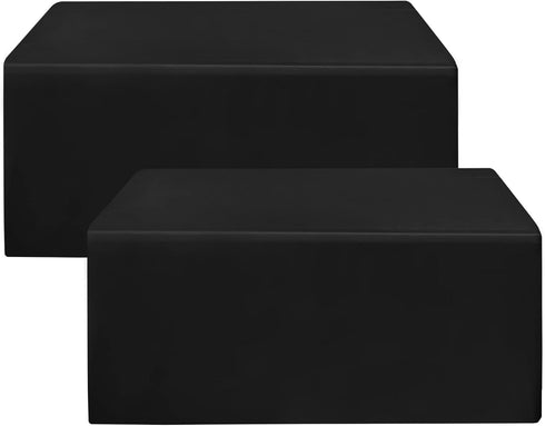 HolidayIdeas Fitted Black Tablecloths - 72 x 30 Inch - 2 Pack