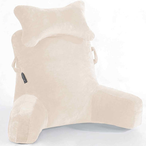 Reading Pillow-Extra Large 31" Bed Rest Pillow with Detachable Neck Roll &