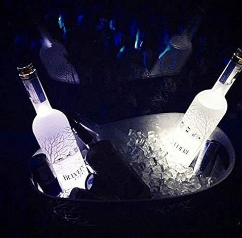 LOGUIDE LED Light Up Coasters, LED Bottle Lights, Flashing Shots Light, Cool-White Coaster Discs for Drinks