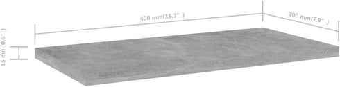 Set 8 vidaXL Engineered Wood Bookshelf Boards - Modern Gray Concrete - Durable Easy-to-Clean Replacement Boards