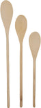 3 Piece Long Handle Wooden Mixing Spoon Set, 10", 12" and 14" Long (1 Set)