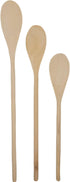 3 Piece Long Handle Wooden Mixing Spoon Set, 10", 12" and 14" Long (1 Set)