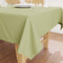 Encasa Table Cloth, 56x91 in Cotton Canvas Fabric, Sage Green Solid Color, Machine Washable Dining Tablecloth