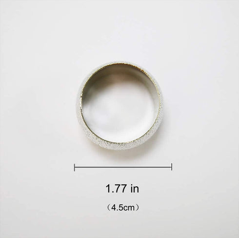 Silver Napkin Ring Set of 12 - Metal Holders for Cloth Napkins, Wedding Thanksgiving Party Decor
