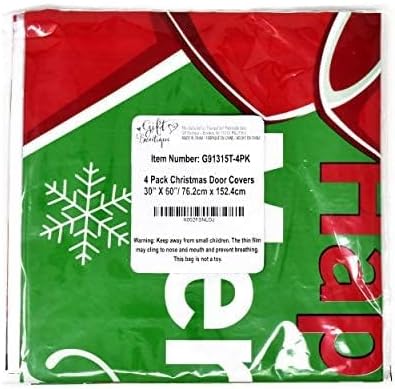 4 Pack Christmas Bathroom and Front Door Holiday Decorations and Covers for Festive Decor