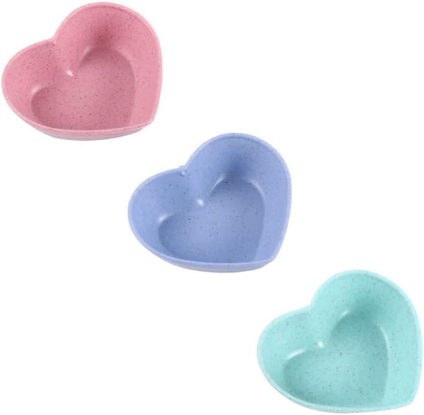 Heart Shape Appetizer Plates, Eco-Friendly Mini Bowls for Seasoning Dishes, 3pcs Fall Resistant