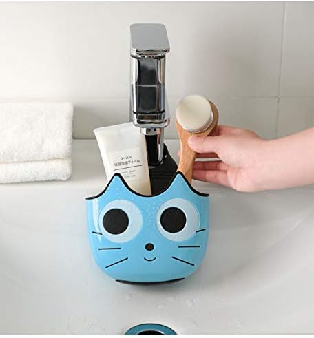 QTMY 2 PACK Cat Sponge Holder Basket with Buckle, Sink Faucet Caddy for Kitchen Bathroom