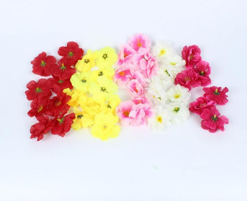 Rikyo 100 Artificial Silk Cherry Blossom Flower Heads Spring Fake Plum Blossom Peach Blossom,Vase Fillers,Corsages