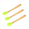 Vctitil 3 Pcs Mini Silicone Spoons, Heat Resistant Mini Stirring Spoon with Bamboo Handle for Cooking, Baking, Mixing,