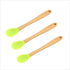 Vctitil 3 Pcs Mini Silicone Spoons, Heat Resistant Mini Stirring Spoon with Bamboo Handle for Cooking, Baking, Mixing,