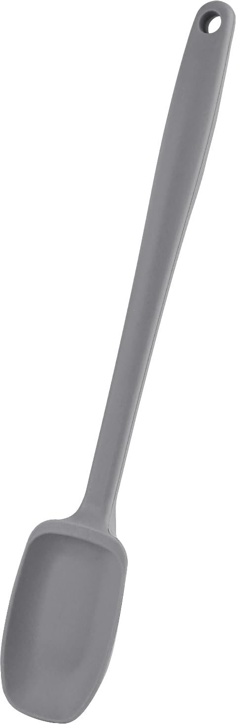 Carrotez Silicone Spoon Spatula, 9.4 inch Heat Resistant Cooking Spoonula for Stir Fry & Baking, Modern Grey