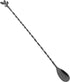 AnSaw 12-Inch Leaf Handle Bar Spoon - Long Handle Cocktail Mixing Stirrer - Stainless Steel, Black