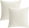 Set of 2 Beige Cream Velvet Throw Pillow Covers, 20x20 inch Decorative Square Soft Cushion Cases