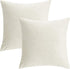 Set of 2 Beige Cream Velvet Throw Pillow Covers, 20x20 inch Decorative Square Soft Cushion Cases