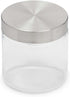 Home Basics Small Kitchen Canister, Clear Glass with Stainless Steel Lid, for Flour, Sugar, Coffee, Snacks