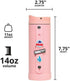 Elemental Iconic Kids Water Bottle with Straw Lid & Charms Strap, Leak-Proof Triple Insulated Stainless Steel 14oz