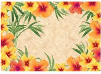 Hoffmaster Hibiscus Placemats #2, Paper Placemats, 50 Per Pack