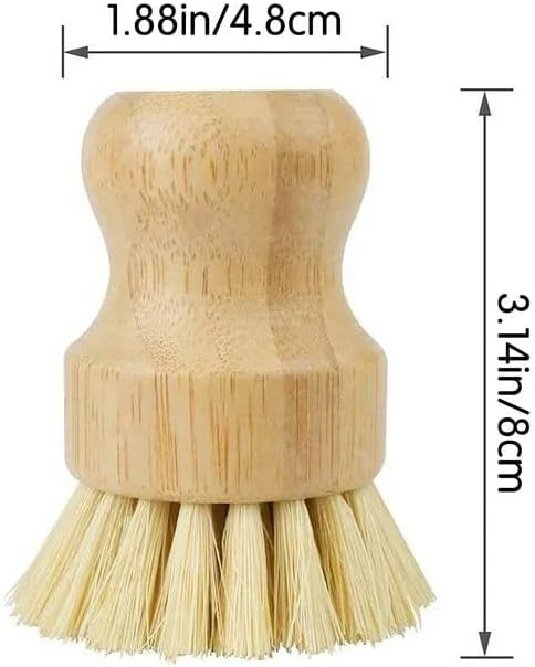 1 Pcs Palm Wooden Dish Scrubber Brush, Durable Bamboo Dish Brush for Cleaning Pots and Pans in Kitchen
