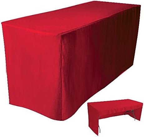 4Less 8' Fitted Tablecloth Table Cover Trade Show Event Open Back Side -