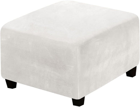 VIENLOVE Square Ottoman Slipcover Stretch Velvet Folding Storage Stool Furniture Protector Stretch Ottoman