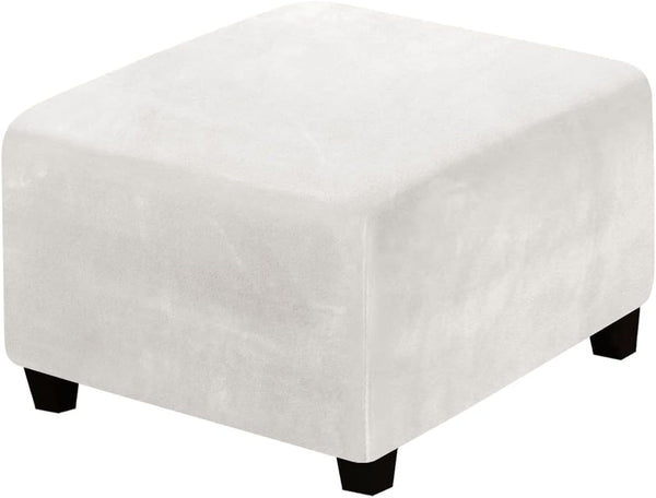 VIENLOVE Square Ottoman Slipcover Stretch Velvet Folding Storage Stool Furniture Protector Stretch Ottoman