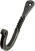 Hand Forged Twisted Wrought Iron Wall Hook, Black Antique Finish Handmade Coat Hook for Kitchen Towel Rack
