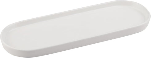 VanEnjoy White Ceramic Vanity Tray for Bathroom Counter, Long Narrow Tray for Kitchen Counter Soap Bottles